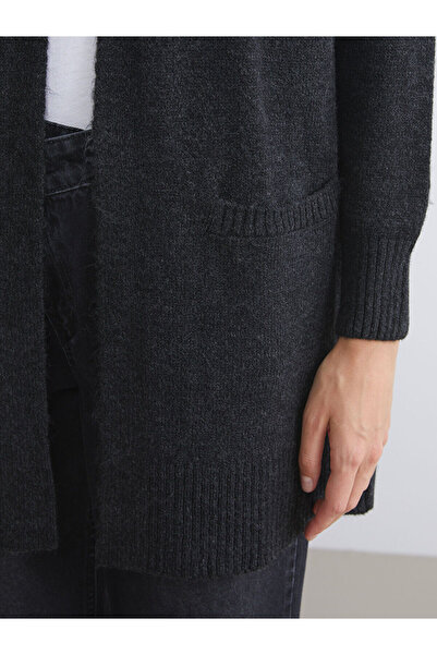 LC Waikiki Antrasit Şal Yaka Kadın Triko Hırka