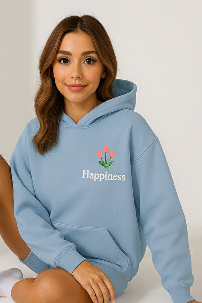 CLASSY.MODA Hanorac oversize pentru femei, cu glugă, buzunar cangur, față HAP...