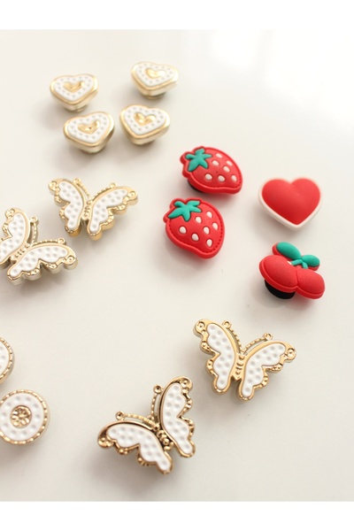 TRENDİN YOLU 16 Pieces of Slipper Decorations, Stylishly Designed, Mixed