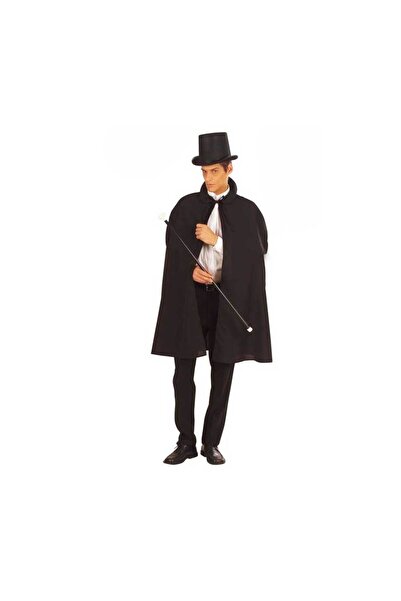 ForWhat Set de pelerină neagră de 120 cm și pălărie de 12 cm pentru birou, ac...