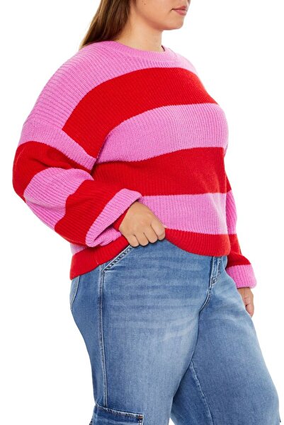 Forever 21 Plus Size Çizgili Kazak