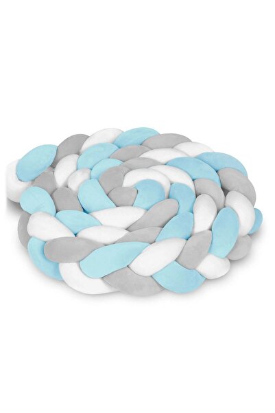 Ricokids Protectie laterala patut bebe, Bumper impletit, 100 % antialergic, l...