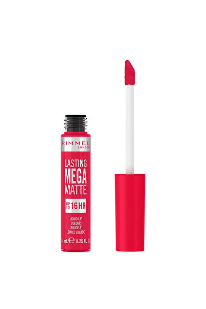 RIMMEL LONDON Ruj lichid cu finisaj mat catifelat, LASTING MEGA MATTE, 910 fuchsia flush, 7.4 ml