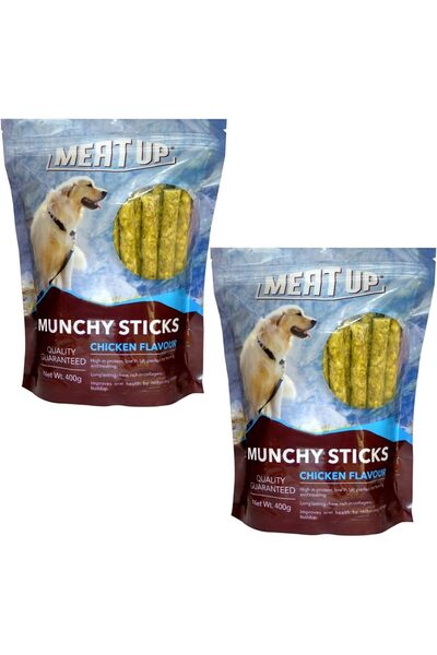 Meat Up أعواد مونشي، مكافأة للكلاب، بنكهة الدجاج، 800 غرام (2 × 400 غرام)