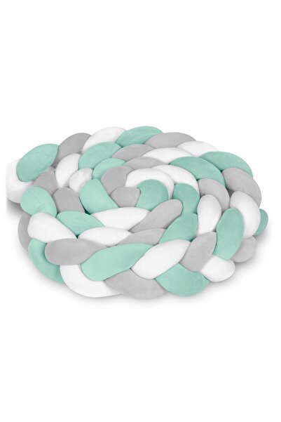 Ricokids Protectie laterala patut bebe, Bumper impletit, 100 % antialergic, l...