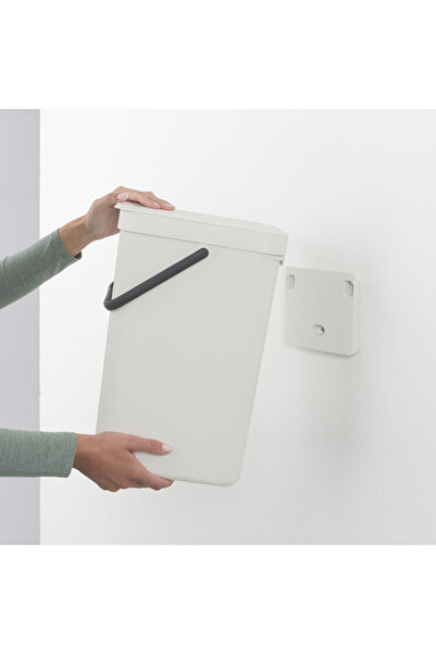 Brabantia Sort&Go 1005516 waste separation bin, 16 l, Handle, Wall mountable, Light grey