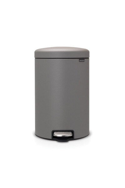 Brabantia NewIcon 1001091 Pedal Bin, 20 l, Soft Close, Anti-Slip Base, Mineral Coating, Grey