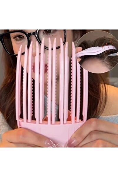 KESNUP Clemă de păr cu clips pentru volum la rădăcină și breton cu 6 dinți, roz