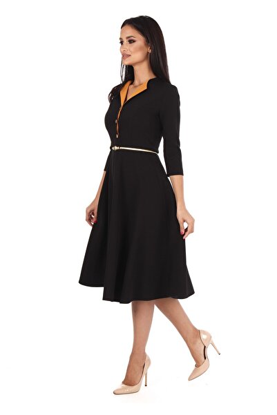 AD Fashion Dress with yellow lapels and buttons 26R16i16 - 42 EU
