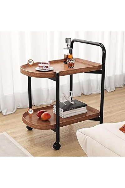 OKEA Mobile Host Cart with Storage – 68 x 50 x 85 cm
