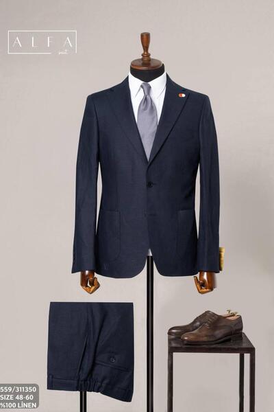 ALFA SUIT Keten takım elbise