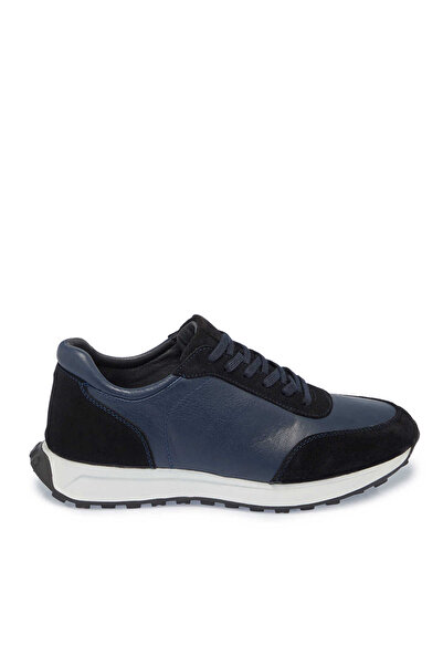 Tergan Lacivert Hakiki Deri Erkek Sneaker - E24S1AY57022-W32
