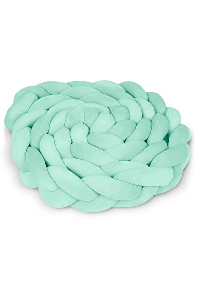 Ricokids Protectie laterala patut bebe, Bumper impletit, 100 % antialergic, lavabil, 3m, menta