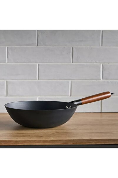 Generic Blacksmith Iron Wok Pan - 28 cm