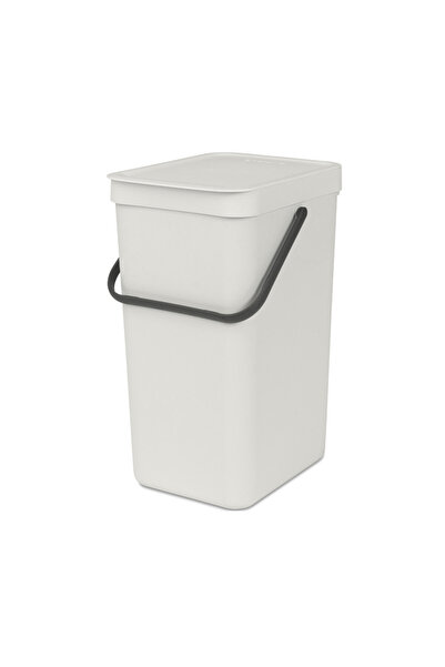 Brabantia Sort&Go 1005516 waste separation bin, 16 l, Handle, Wall mountable, Light grey