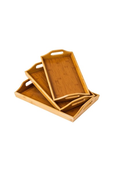ORIAN 3-piece bamboo tray set