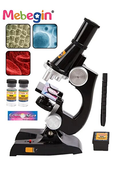 MEBEGIN 10 Pcs Microscope Kit, Beginner Metal Microscope Kit with 4 Pcs Micro...