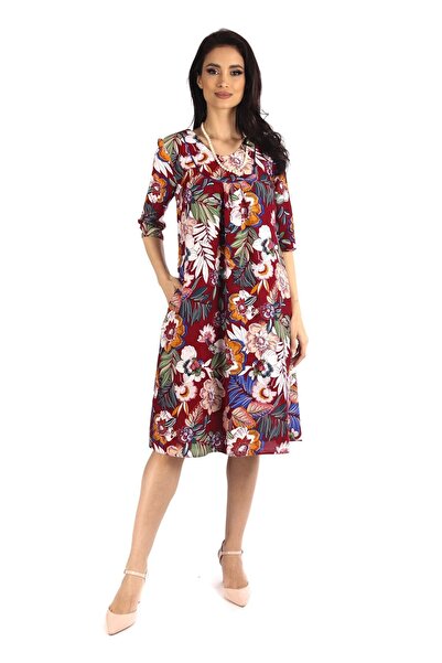 AD Fashion Rochie imprimata floral cu snur la talie 43R1418i1418 - 46 EU