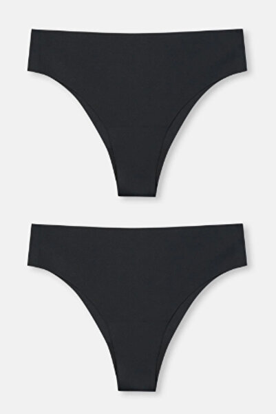 Ladytime 2-Pack Women's Laser Cut Seamless Brazilian Panties – Invisible, No Show Underwear - 330