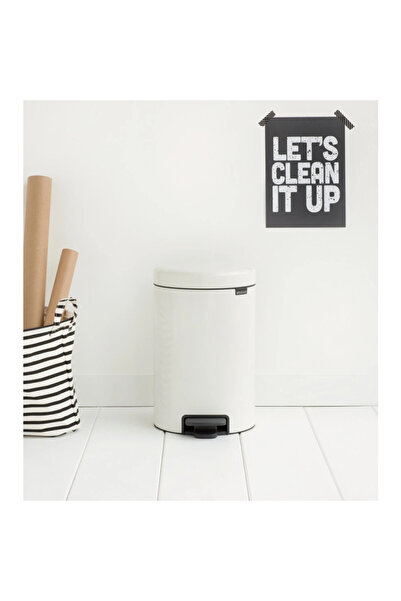 Brabantia NewIcon 649019 Pedal Bin, 12 l, Soft Close, Anti-Slip Base, White