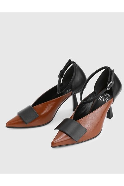 İLVİ Laluz Genuine Leather Tan Women's Heeled Shoes