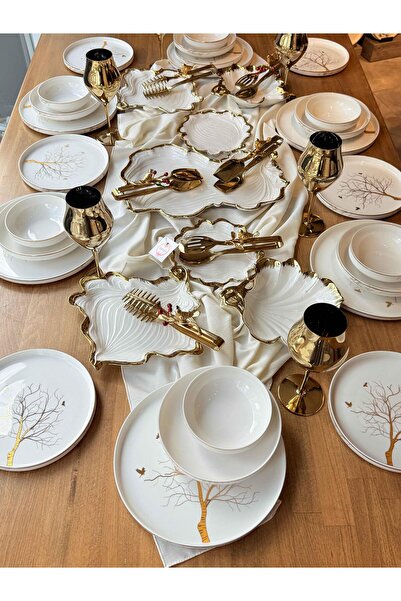 ROSSEV Yemek Takımı Modern Arbol 43 Parça 6 Kişilik