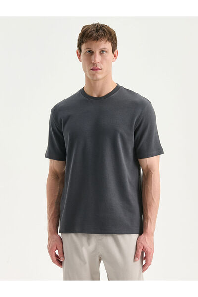 LC Waikiki Anthracite Crew Neck Men's T-Shirt