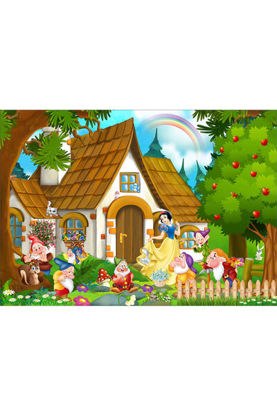 VIODESIGN Fototapet Copii, Alba ca Zapada acasa, autoadeziv, multicolor,120x2...