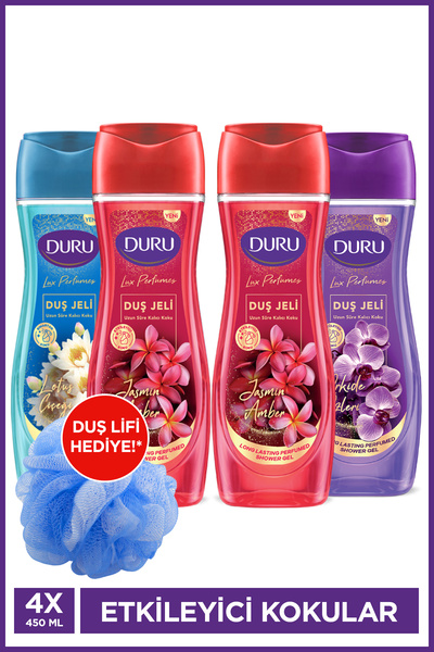 Duru Lux Perfumes Serisi Jasmin Amber+Orkide+Lotus Çiçeği 4x450 Ml