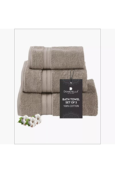 Generic DONETELLA 3-Piece 600 GSM Combed Cotton Bath Towel Set