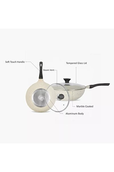 Generic Eden Die Cast Aluminium Wok - 32 cm