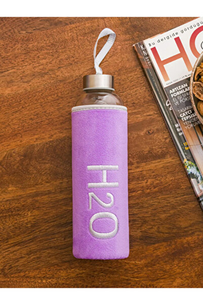 Dörtel Tedarik H2O Velvet Covered Glass Flask 600 ml - Color Options Available