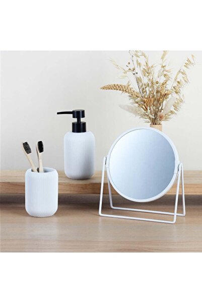 Danube Home Falcon 5-Piece Bathroom Starter Set – Essential Accessories with Dust Bin, Brush & Dispenser (White)