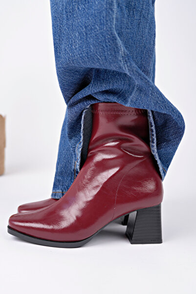 Diardi Kadın Bordo Rengi Orta Topuklu Bot