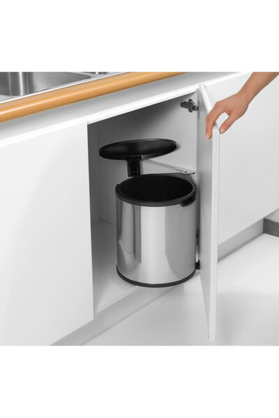 Brabantia Built-In Waste Bin 647044, 15 l, Wide opening, Plastic inner bin, Stainless steel