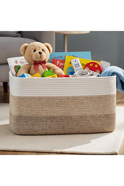 Elindor ® Laundry Basket Ideal for Dirty Clothes, Toys, 55×43×30.5 cm., Woven...