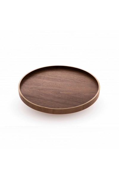 ORIAN Large round wooden tray 40 cm