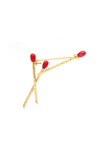 Pursehuit Broșă aurie, formă de băț de chibrit, Betty C2