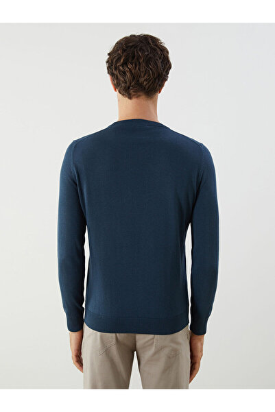 LC Waikiki Plus New Season Large Size Crew Neck Men's Knitwear Sweater