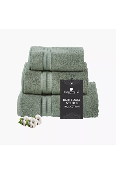 Generic DONETELLA 3-Piece 600 GSM Combed Cotton Bath Towel Set