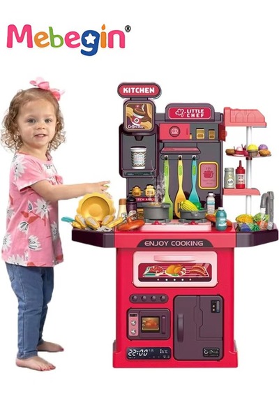 MEBEGIN 77 Pcs Kids Kitchen Playset Pretend Steam for Boys and Girls,lay Kitc...