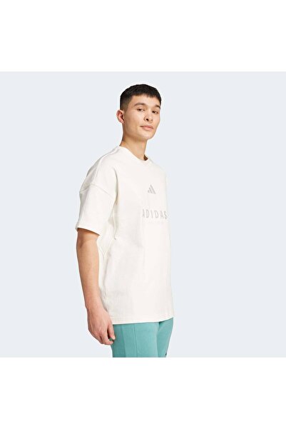 adidas Ανδρικό μπλουζάκι κρεμ με γραφικά ALL SZN (JL6552)