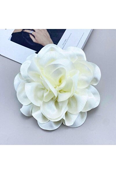 Pursehuit Καρφίτσα με λουλούδια σε oversized , λευκή, Maja C21