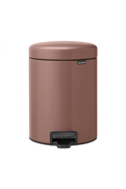 Brabantia NewIcon Pedal Bin 1008841, 5 l, Soft Close, Anti-Slip Base, Satin Finish, Brown