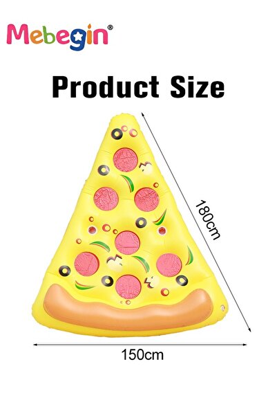 MEBEGIN 180*150cm Inflatable Pool Float, Giant Pizza Swimming Pool Floating, Pizza Slice Inflatable Mat with