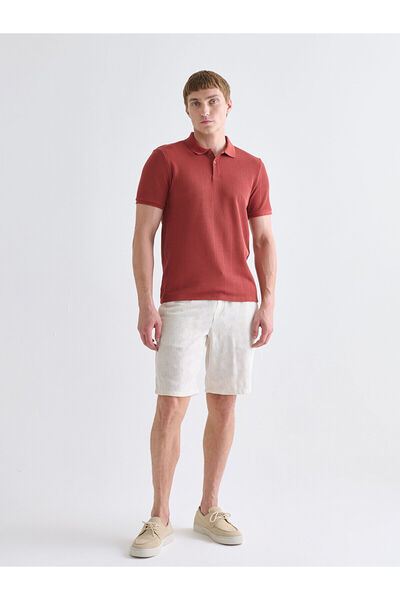 LC Waikiki Lcw Visionbrown Polo Neck Striped Men's T-Shirt