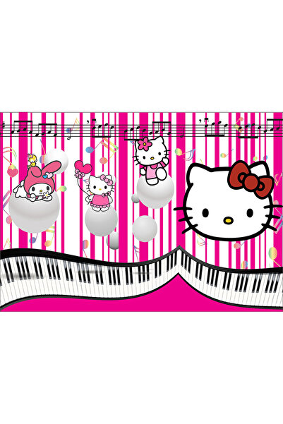 VIODESIGN Fototapet Copii, Hello Kitty Muzica, autoadeziv, multicolor,80x120 cm