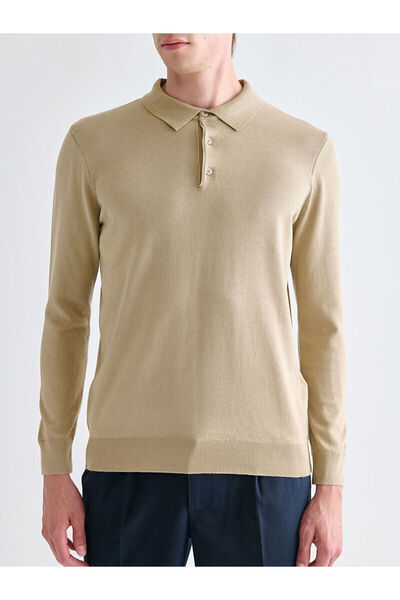 LC Waikiki Ανδρικό πλεκτό πουλόβερ με λαιμόκοψη Polo New Season