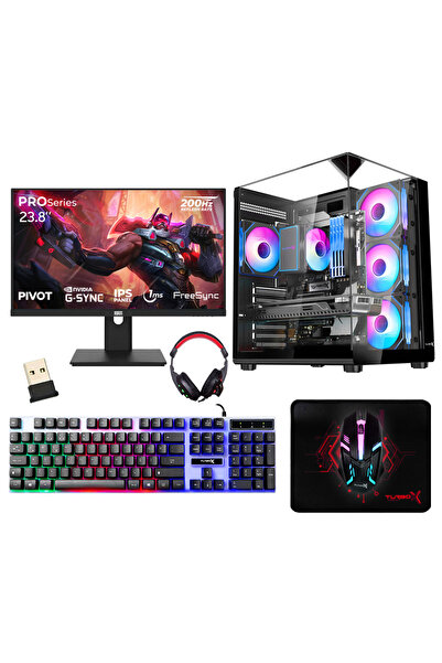 TURBOX Tx6517 Ryzen 7 5700X 32GB Ram 2TB NVMe SSD RTX3050 23.8 200Hz Oyun Hazır Sistem