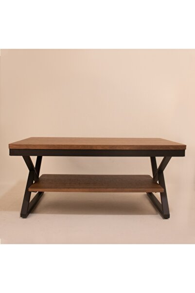 Vi Markets Two-top wooden council table with iron bases